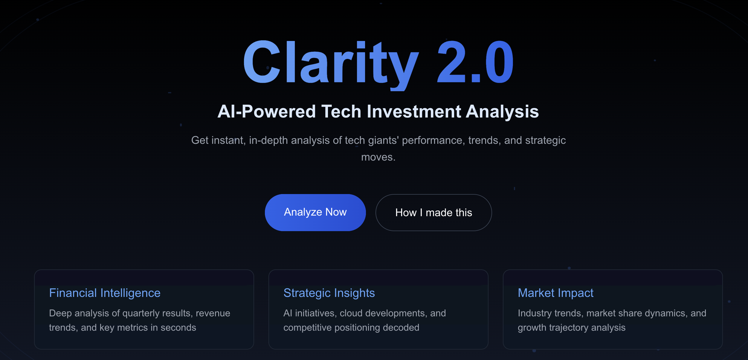 Clarity 2.0 - Big Tech Investment Co-Pilot